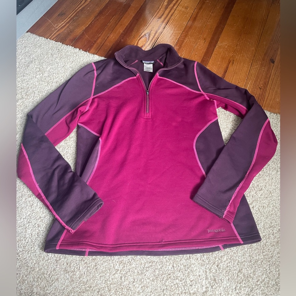 Patagonia Women’s Quarter Zip Fleece Pullover Purple Pink Size L